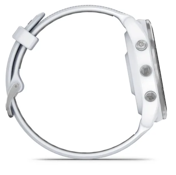 Garmin Forerunner® 965 Titanium Bezel with Whitestone Case and Whitestone/Powder Grey Silicone Band