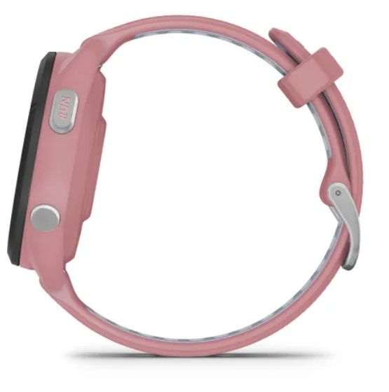 Garmin Forerunner® 265S (42mm) Black Bezel with Light Pink Case and Light Pink/Powder Grey Silicone Band