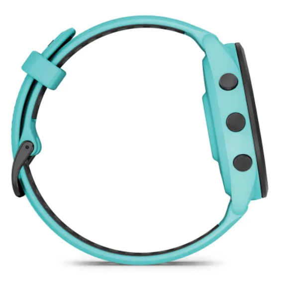 Garmin Forerunner® 265 (46mm) Black Bezel with Aqua Case and Aqua/Black Silicone Band
