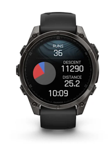 Garmin fēnix® 8 (47 mm), AMOLED Sapphire, Carbon grey DLC titanium with Black/pebble grey silicone band