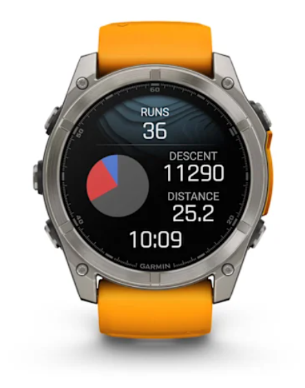Garmin fēnix® 8 (51 mm), AMOLED Sapphire, Titanium with Spark orange/graphite silicone band