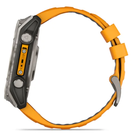 Garmin fēnix® 8 (51 mm), AMOLED Sapphire, Titanium with Spark orange/graphite silicone band