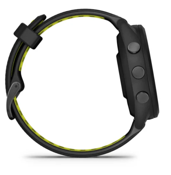 Garmin Forerunner® 265S (42mm) Black Bezel and Case with Black/Amp Yellow Silicone Band