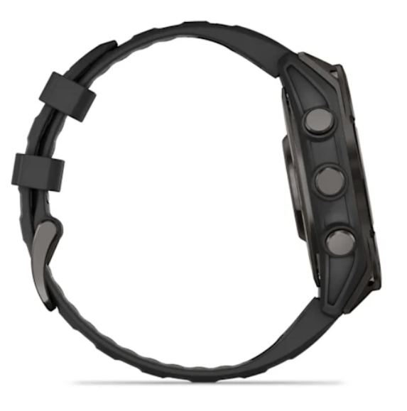 Garmin fēnix® 8 (47 mm), AMOLED Sapphire, Carbon grey DLC titanium with Black/pebble grey silicone band